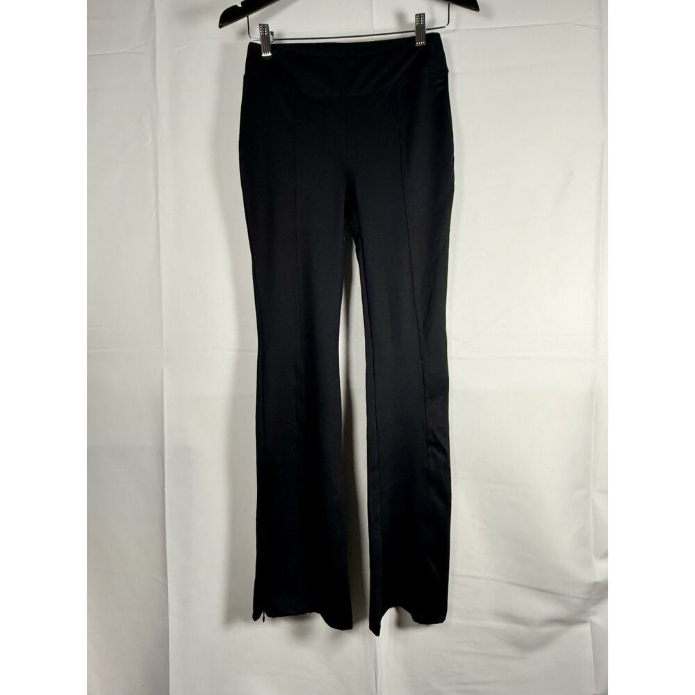 L’Etoile Sport Black Flare Pants Side Zip Vents Stretch Athleisure Women M